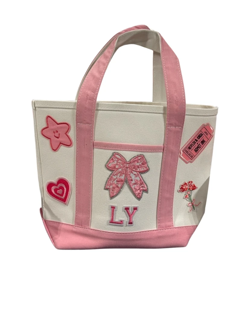 Personalized tote with Martha's Vineyard patches from Toteally Yours Studio