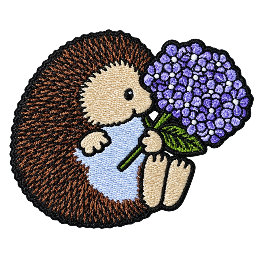Hedgehog with Hydrangea